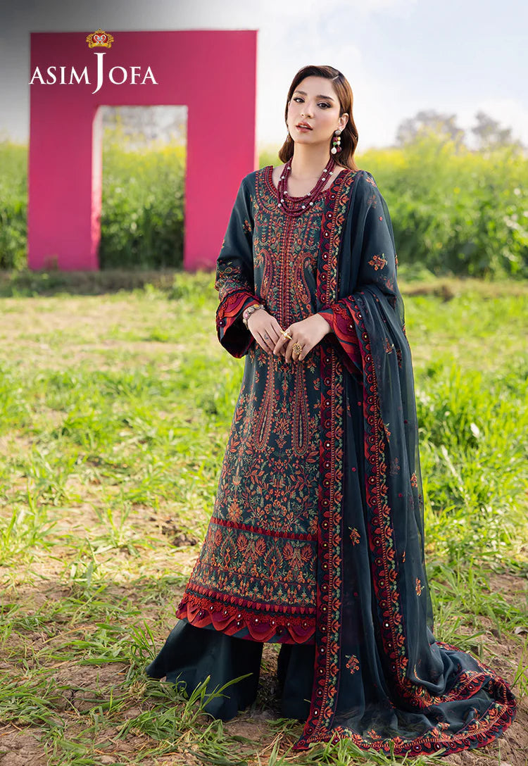 ASIM JOFA-3PC DHANAK EMBROIDERED SUIT KUN-4191