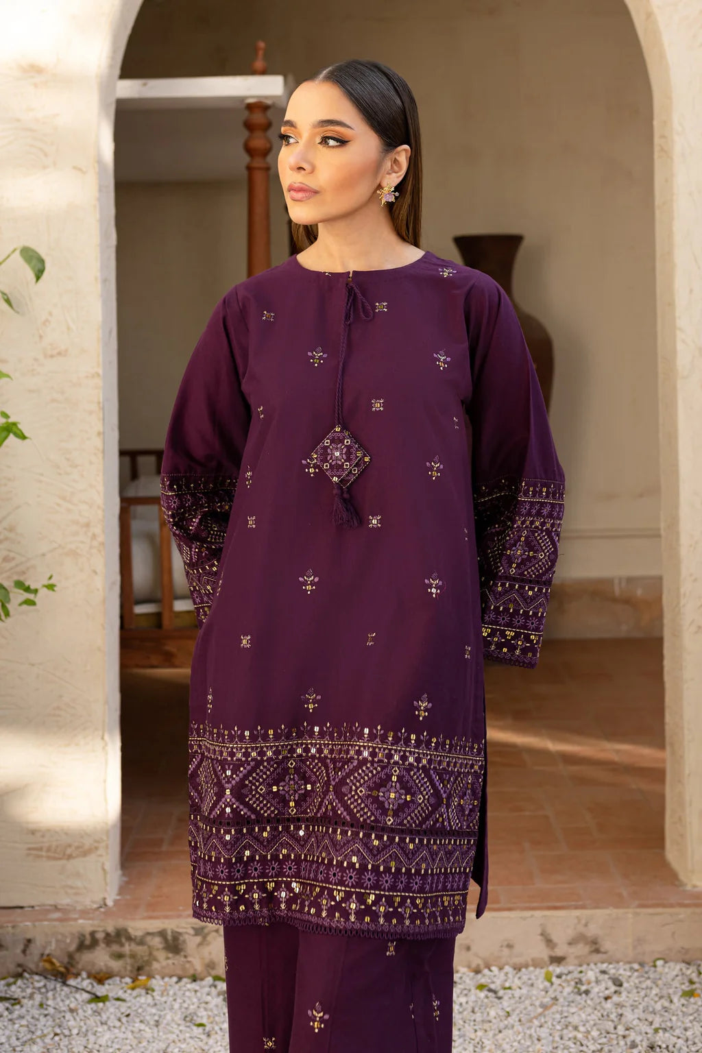 BATIK-2PC DHANAK EMBROIDERED SUIT-KUN-108