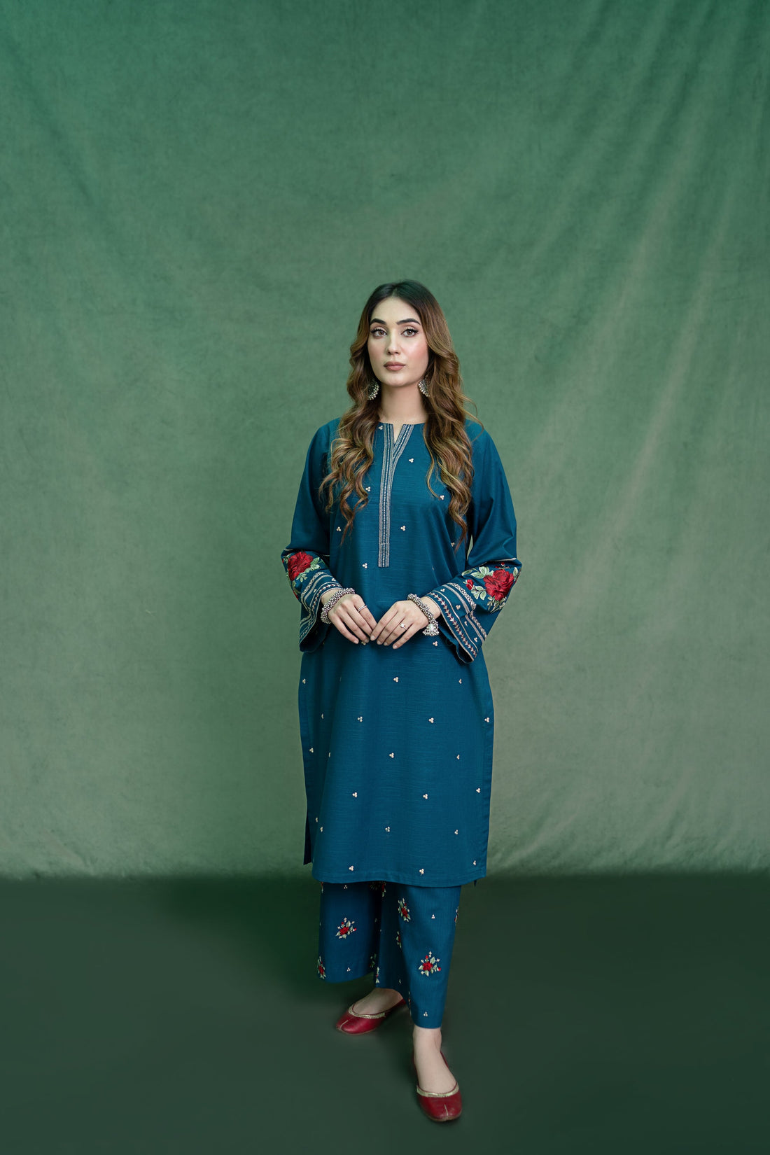 URGE-2PC DHANAK EMBROIDRED SUIT-KUN-101