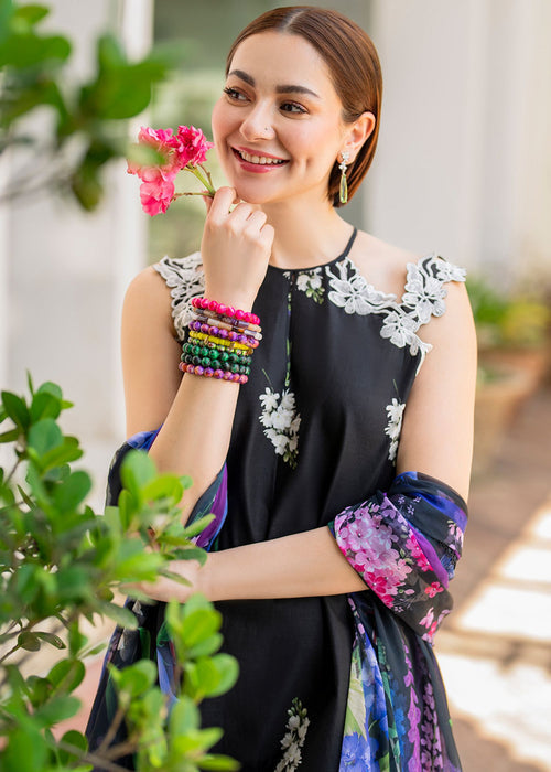 ASIFA NABEEL-3PC LAWN PRINT EMBROIDERED SHIRT WITH CHIFFON PRINT DUPATTA AND PRINT TROUSER-KUN-2515