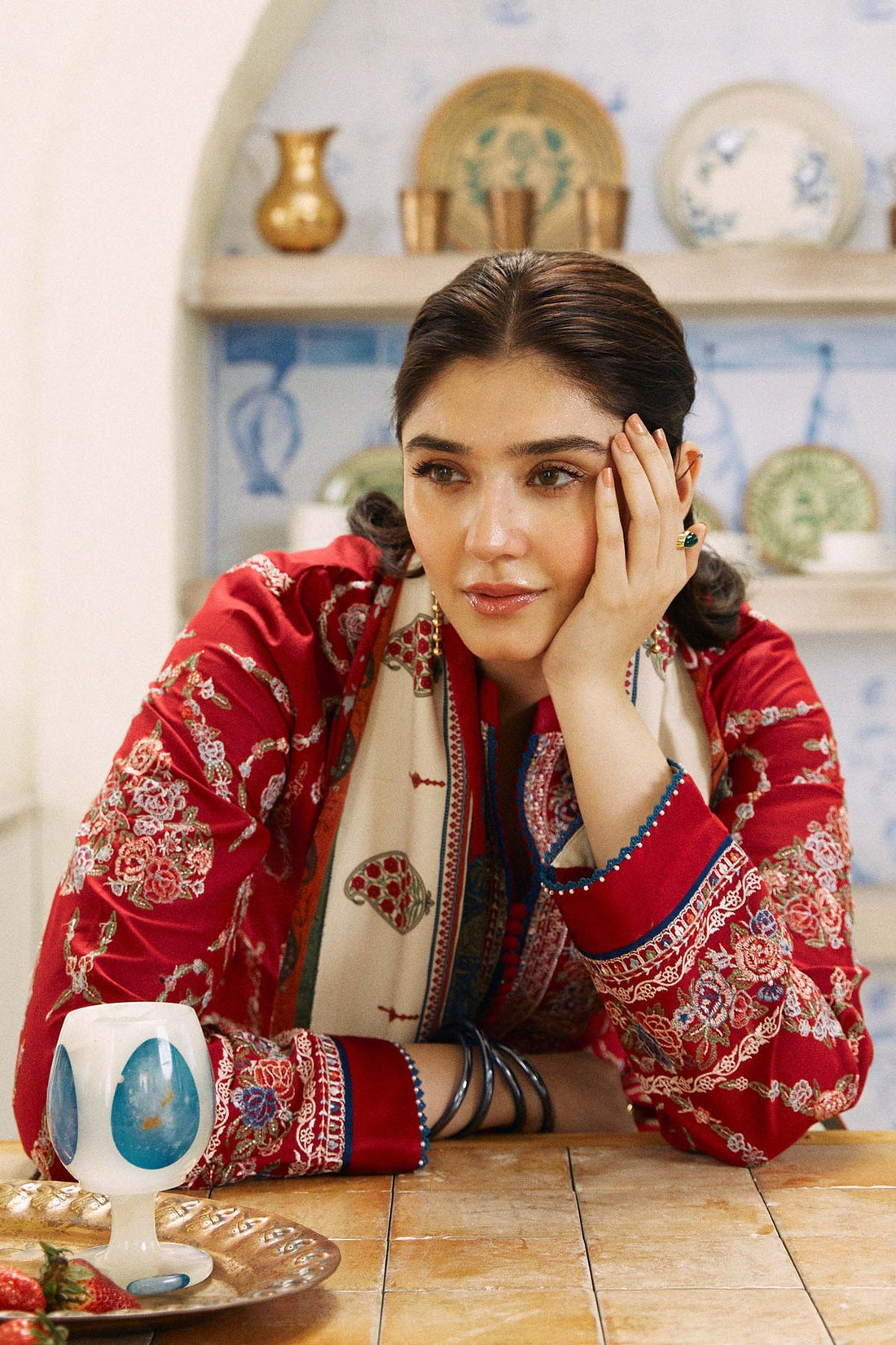 ZARASHAHJAHAN-3PC LAWN EMBROIDERED SHIRT WITH MONARK PRINT DUPATTA AND EMB TROUSER-KUN-3521