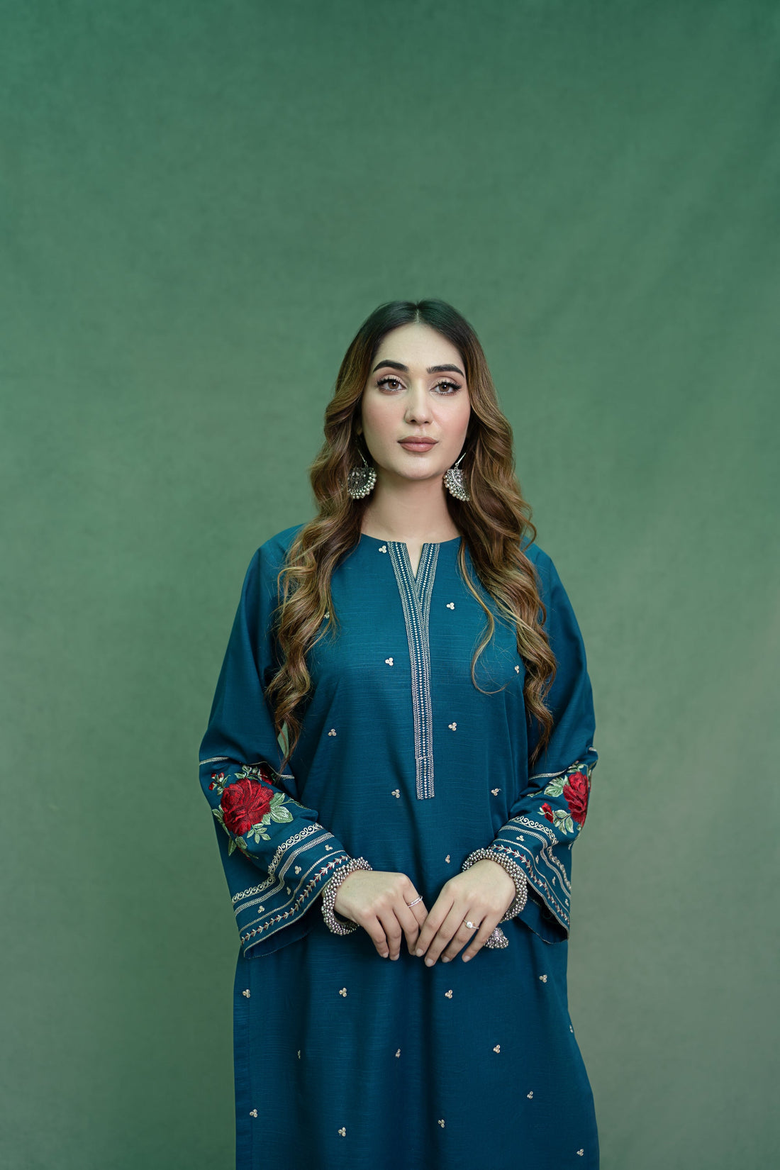URGE-2PC DHANAK EMBROIDRED SUIT-KUN-101