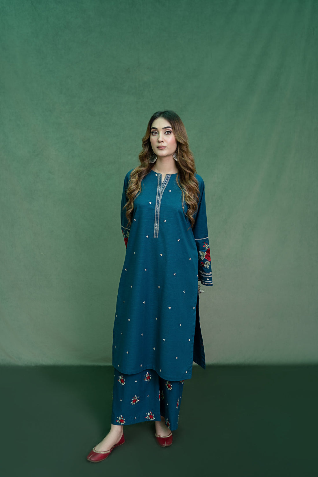 URGE-2PC DHANAK EMBROIDRED SUIT-KUN-101