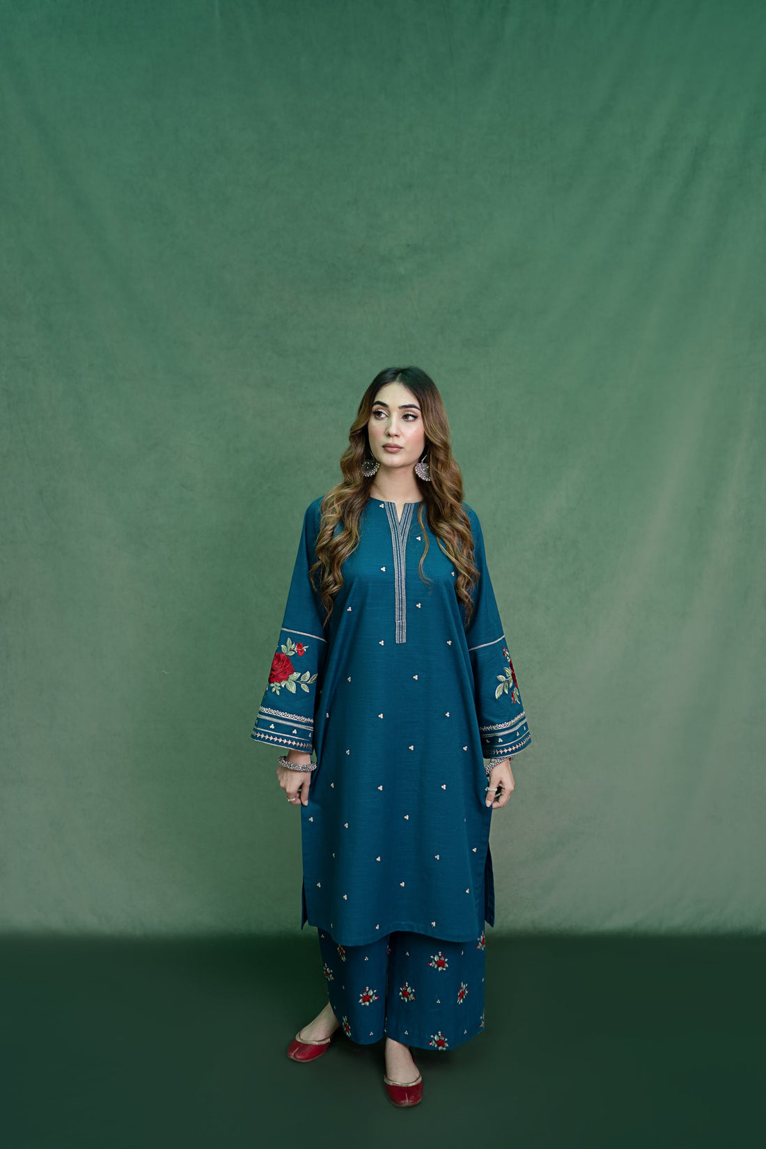 URGE-2PC DHANAK EMBROIDRED SUIT-KUN-101