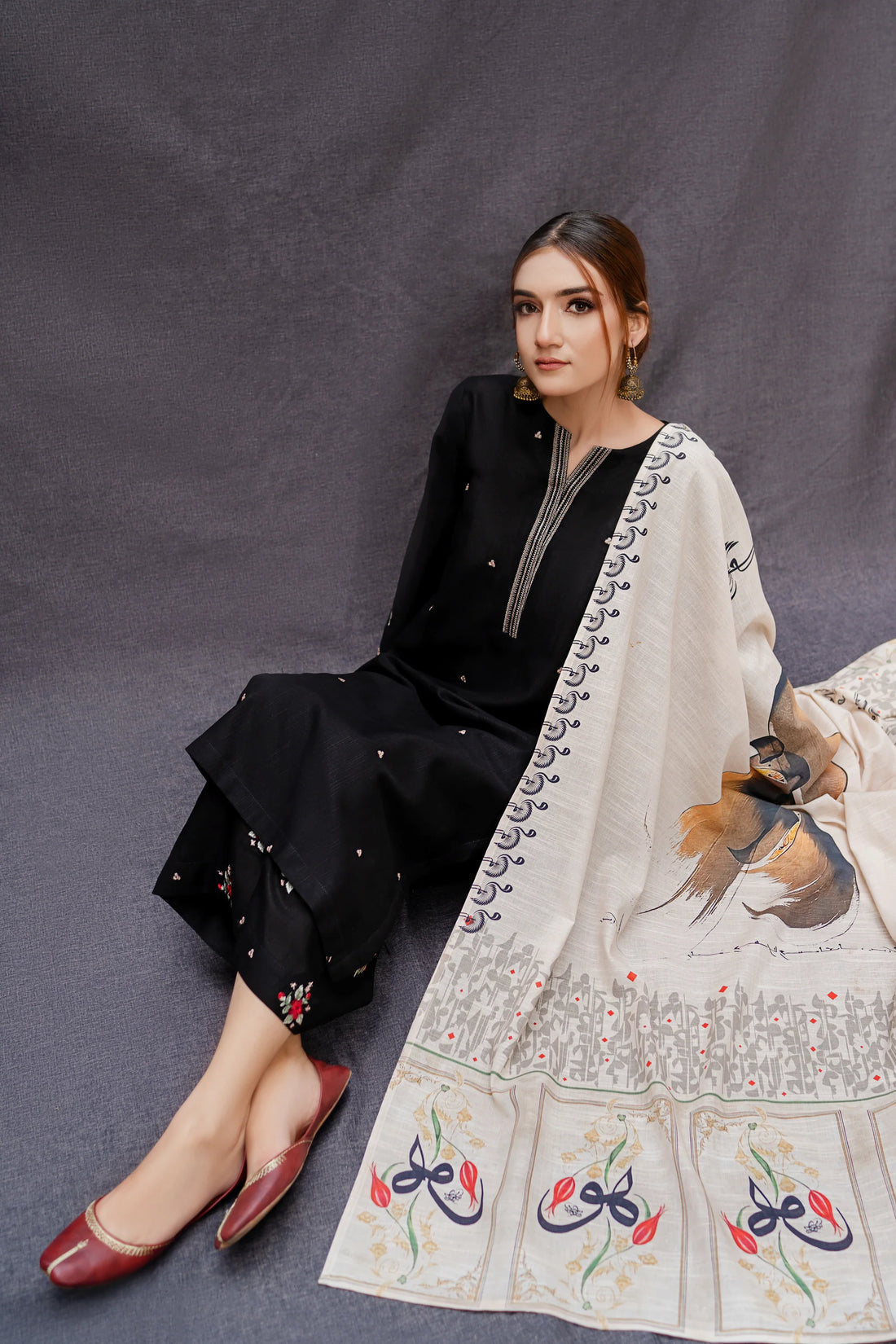 URGE - 3PC DHANAK EMBROIDERED SUIT-KUN-3105