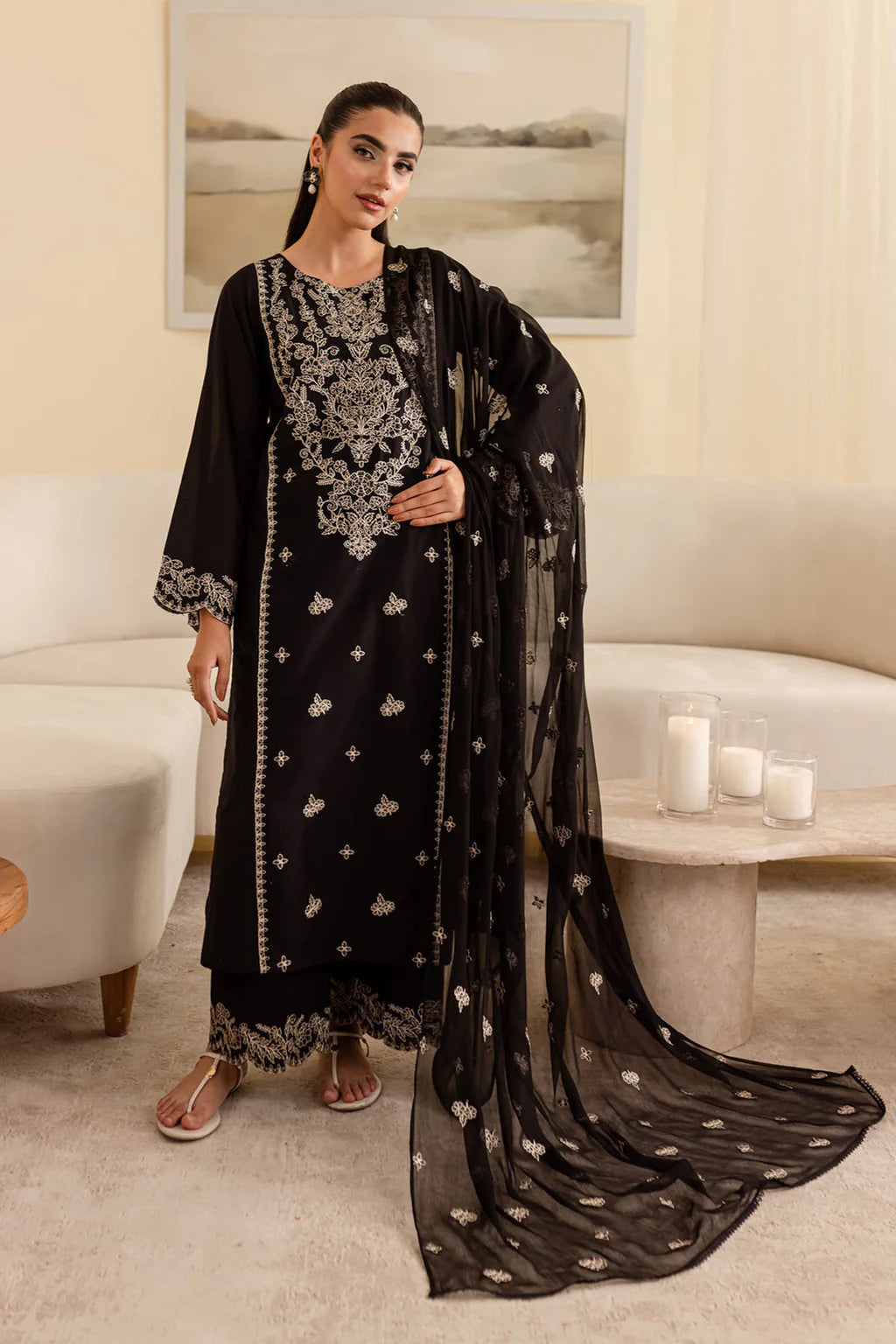 BATIK-3PC DHANAK EMBROIDERED SUIT-KUN-4193