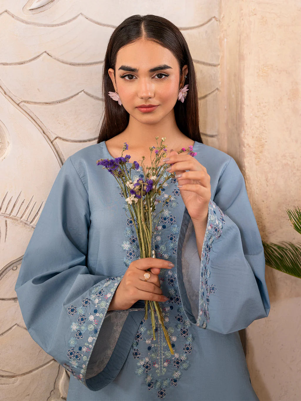 IZEL-2PC DHANAK EMBROIDERED SUIT-KUN-104