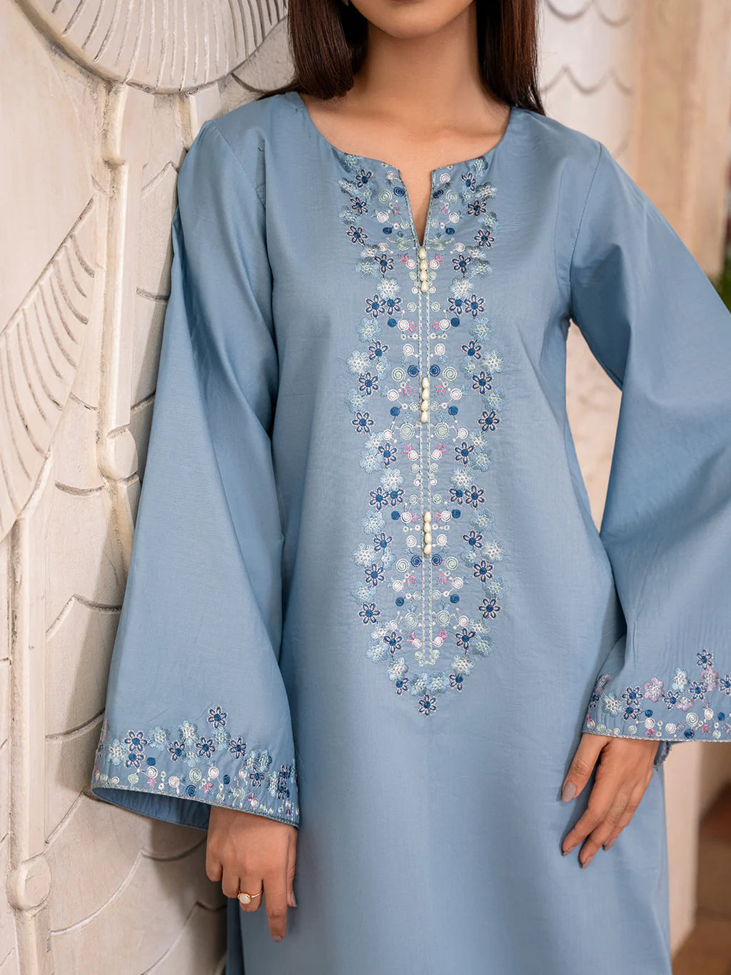 IZEL-2PC DHANAK EMBROIDERED SUIT-KUN-104