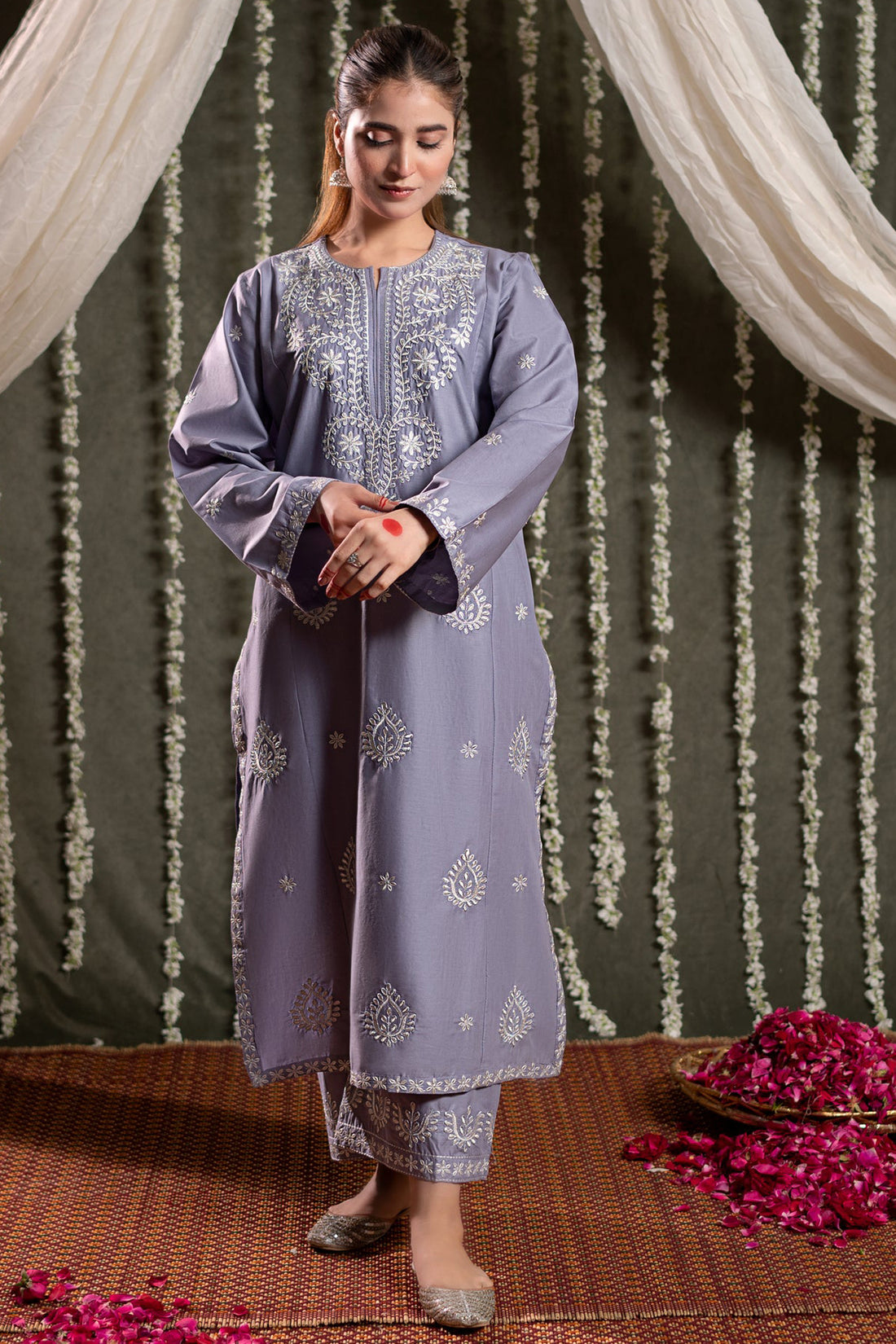 URGE-2PC LAWN EMBROIDRED SHIRT WITH LAWN EMBROIDRED TROUSER-KUN-3482