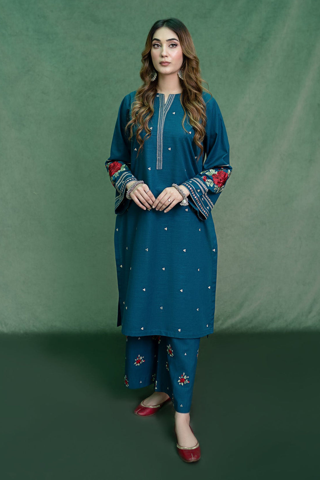 URGE-2PC DHANAK EMBROIDRED SUIT-KUN-101