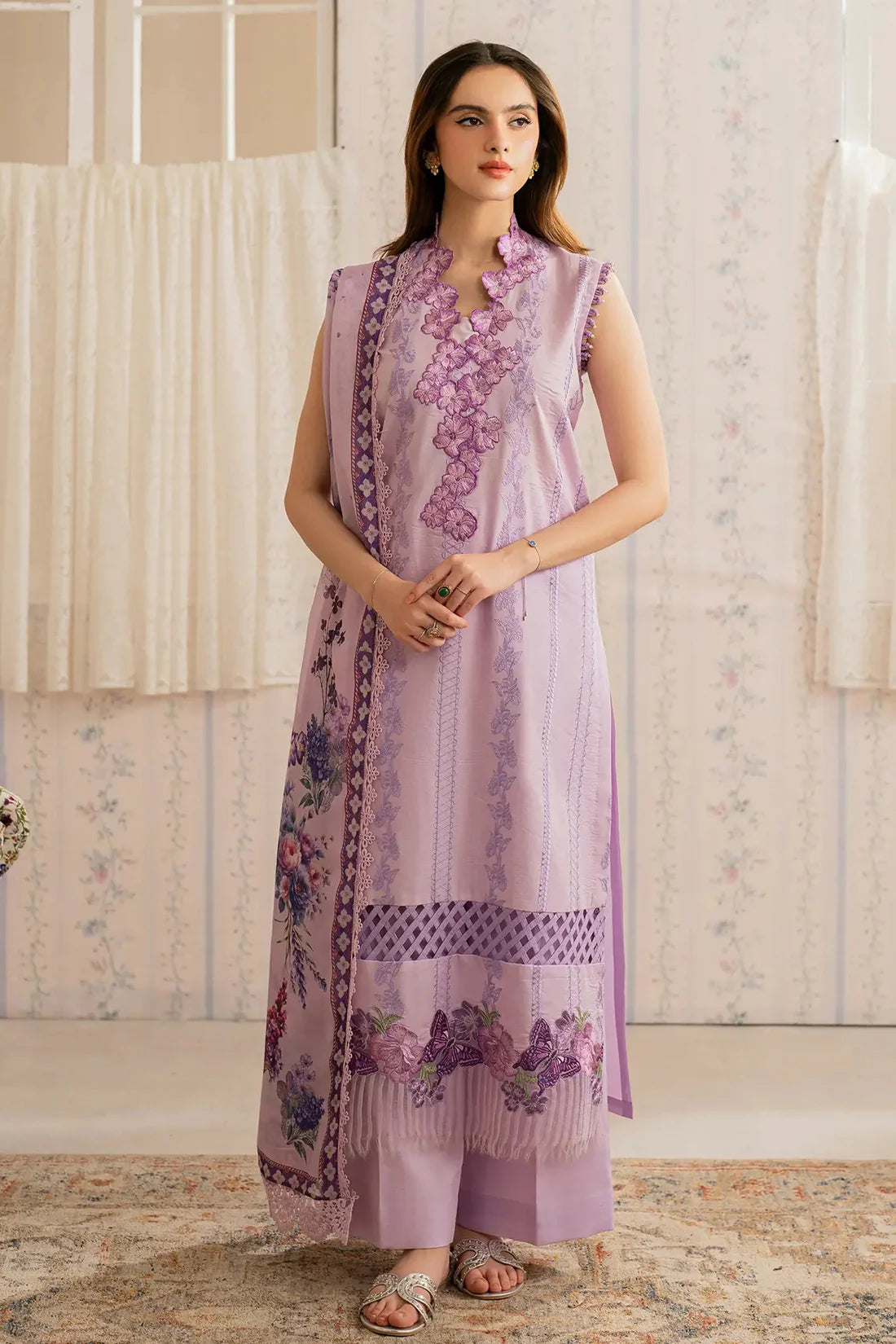 ASIFA NABEEL-3PC LAWN EMBROIDERED SUIT-KUN-3756