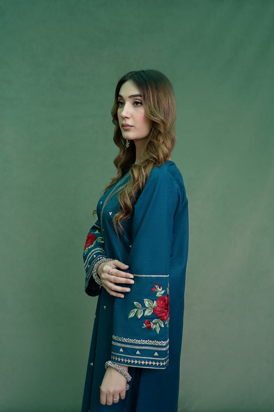 URGE-2PC DHANAK EMBROIDRED SUIT-KUN-101