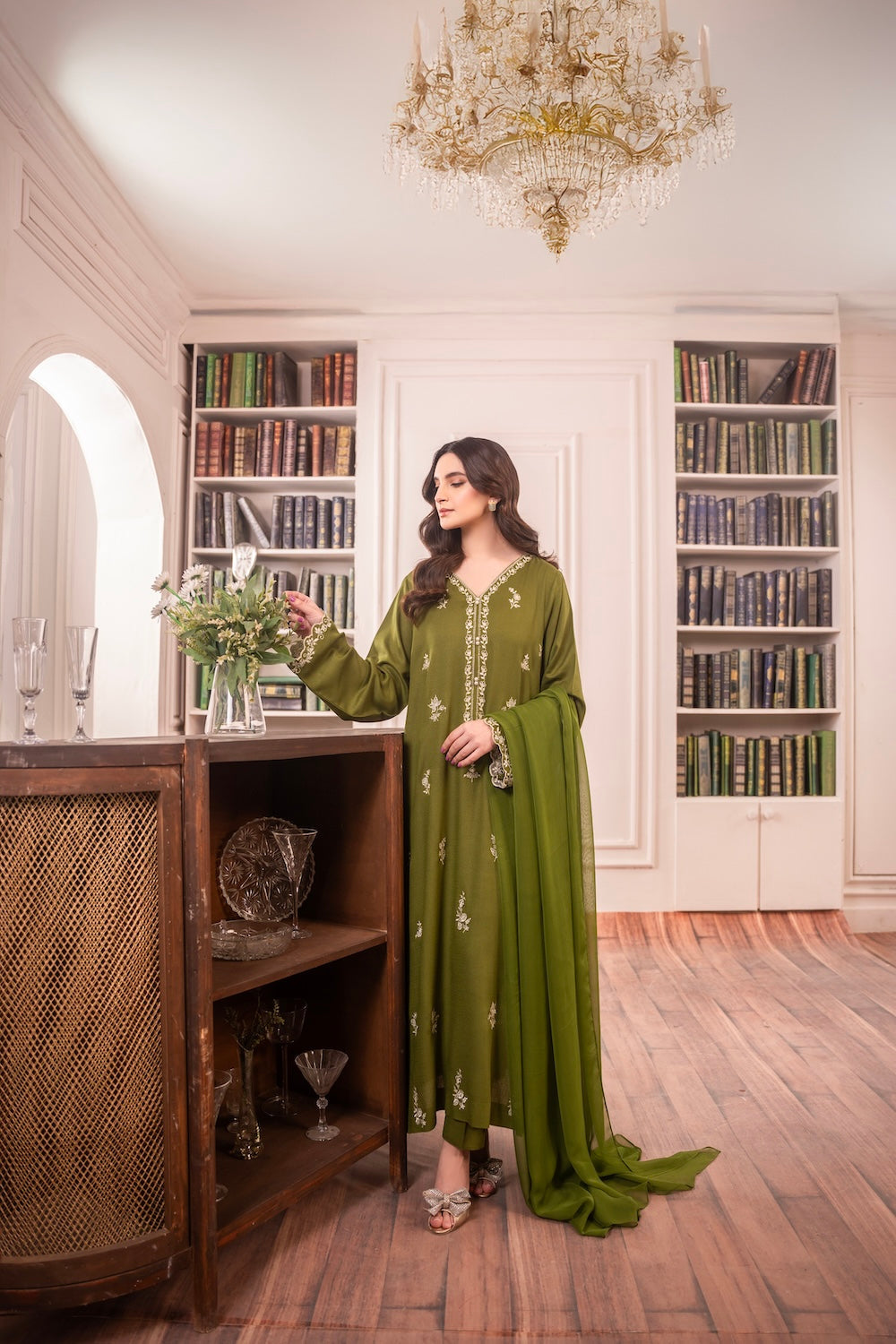 SAPPHIRE-3PC DHANAK EMBROIDERED SUIT-KUN-4084