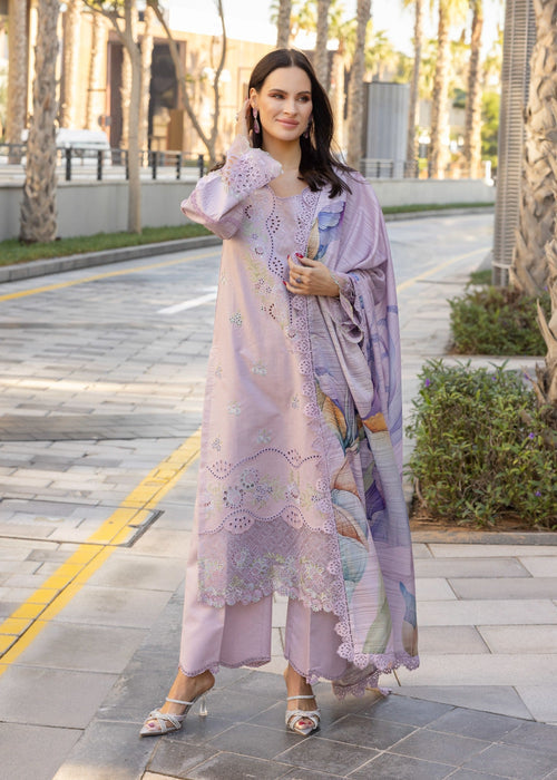 RANG RASIYA-3PC LAWN EMBROIDERED SHIRT WITH MONARK PRINT DUPATTA AND TROUSER-KUN-3706