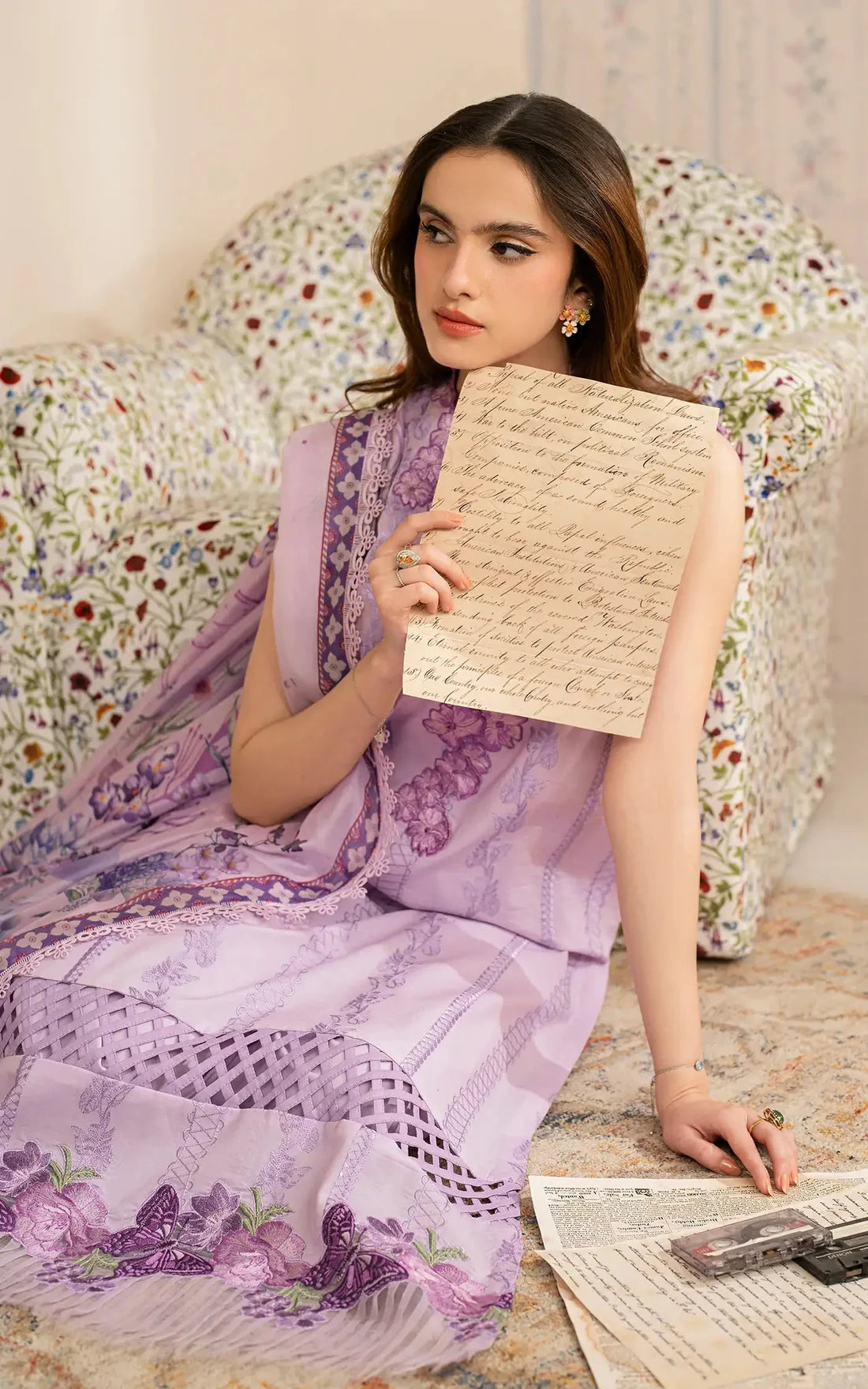 ASIFA NABEEL-3PC LAWN EMBROIDERED SUIT-KUN-3756