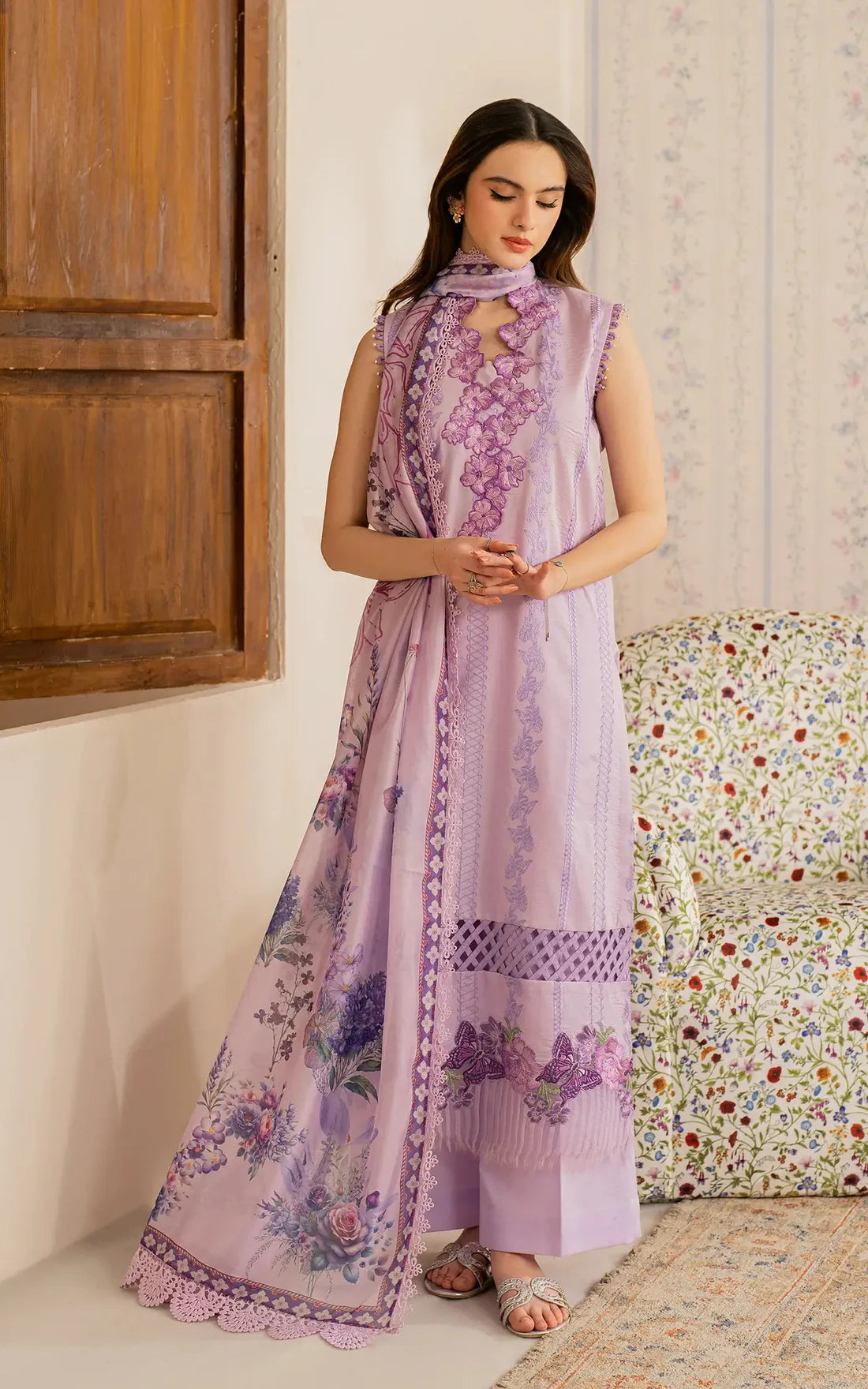 ASIFA NABEEL-3PC LAWN EMBROIDERED SUIT-KUN-3756