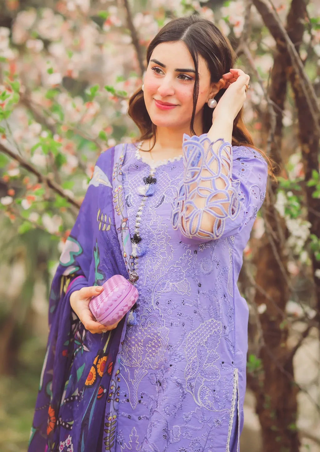 MUSHQ-3PC DHANAK EMBROIDERED SUIT-KUN-4070