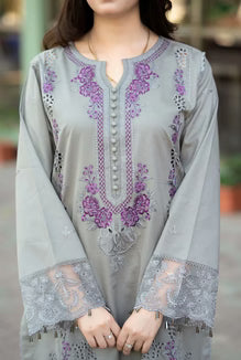 LIBASS-3PC DHANAK EMBROIDED SUIT KUN-2393