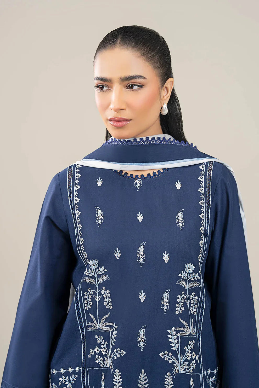 Click to enlarge MARIA B-3PC DHANAK EMBROIDERED SUIT KUN-2367