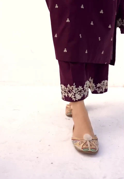 JAZMIN-3PC DHANAK EMBROIDERED SUIT KUN-2373