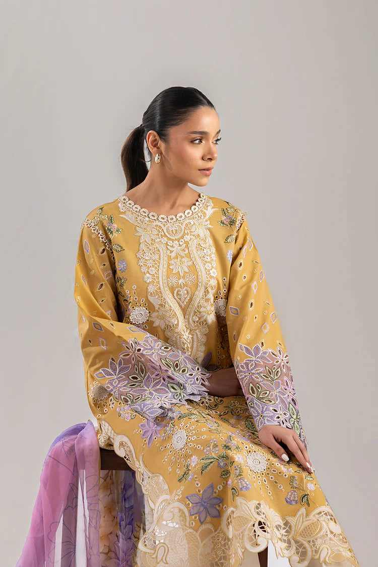 MUSHQ-3PC DHANAK CHIKAN EMBROIDERED SUIT-KUN-4088