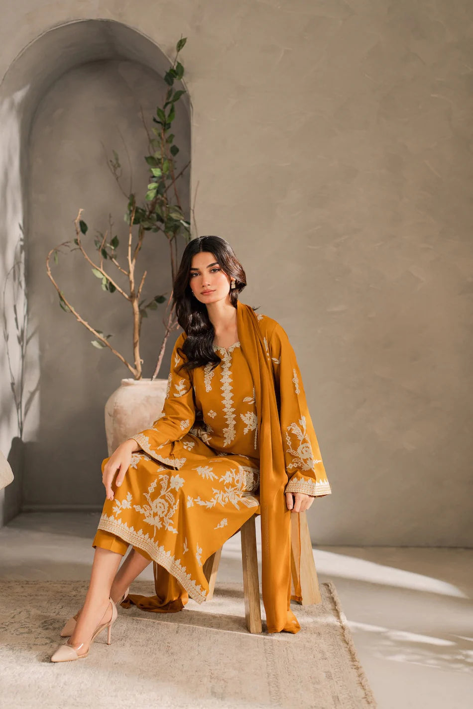 MIRANA-3PC DHANAK EMBROIDERED SUIT-KUN-4288