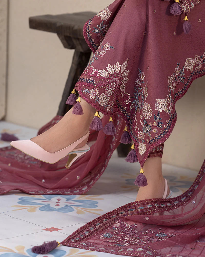 JADE-3PC DHANAK SEQUENCE EMBROIDERED SUIT KUN-4087
