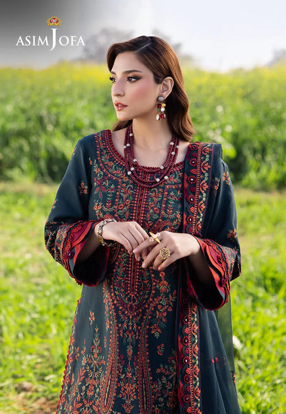 ASIM JOFA-3PC DHANAK EMBROIDERED SUIT KUN-4191