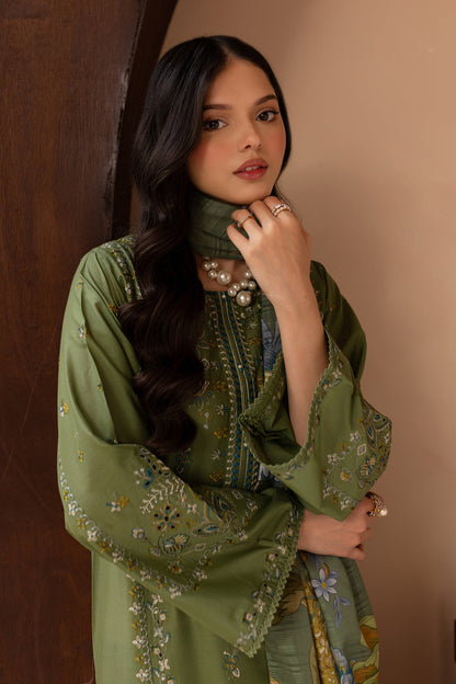 BATIK-3PC LAWN EMBROIDERED SHIRT WITH MONARK PRINT DUPATTA AND EMB TROUSER-KUN-3700