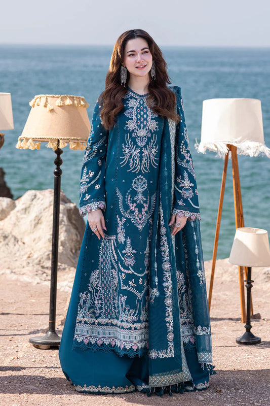 QALAMQAR-3PC DHANAK HEAVY EMBROIDERED SUIT-KUN-4021