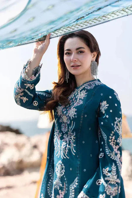 QALAMQAR-3PC DHANAK HEAVY EMBROIDERED SUIT-KUN-4021