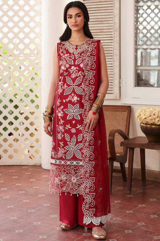 MAHNUR-3PC LAWN EMBROIDERED SHIRT WITH MONARK EMBROIDERED DUAPATTA AND TROUSER-KUN-3717