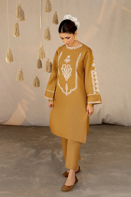 URGE- 2PC LAWN HEAVY EMBROIDERED SHIRT EMBROIDERED SLEEVES AND TROUSER -KUN -2954