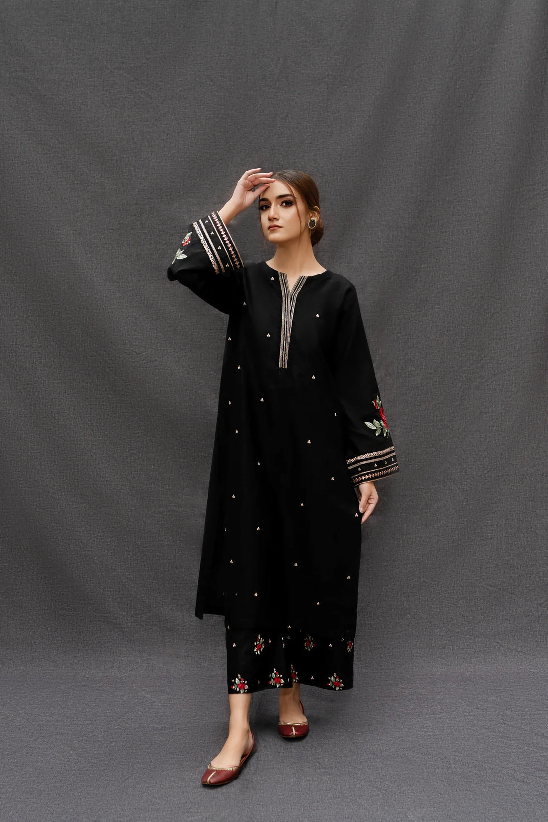 URGE - 3PC LAWN EMBROIDERED SHIRT WITH MONARK PRINT DUPATTA AND TROUSER-BIC-3516