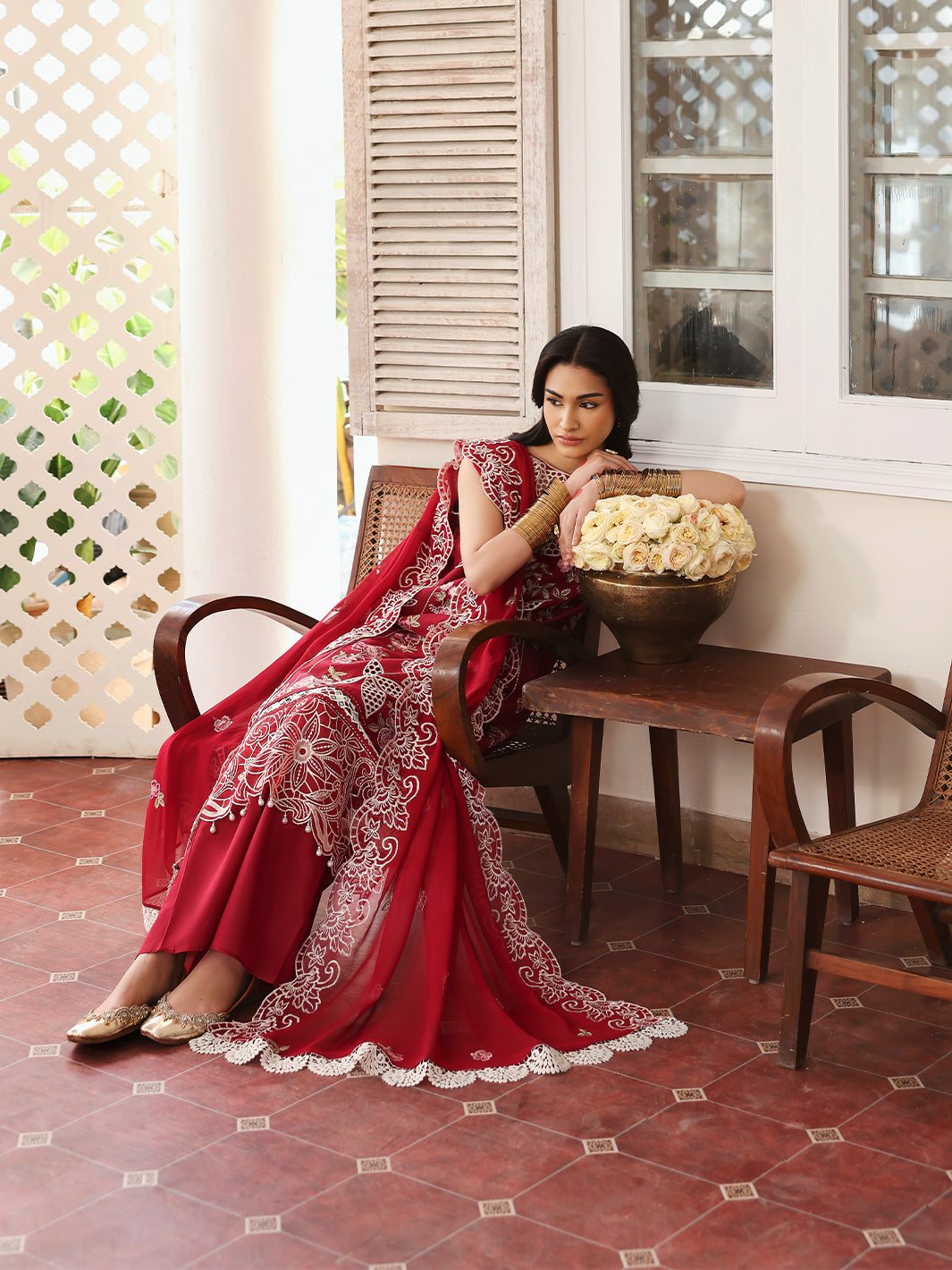 MAHNUR-3PC LAWN EMBROIDERED SHIRT WITH MONARK EMBROIDERED DUAPATTA AND TROUSER-KUN-3717