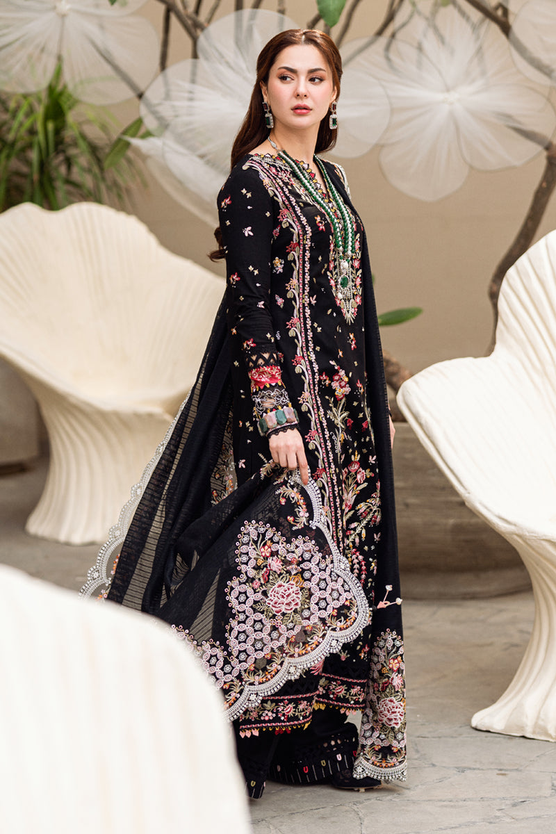 QALAMQAR- 3PC LAWN EMBROIDERED WITH MONARK HEAVY EMBROIDERED READY TO WEAR DUPATTA-KUN-3800