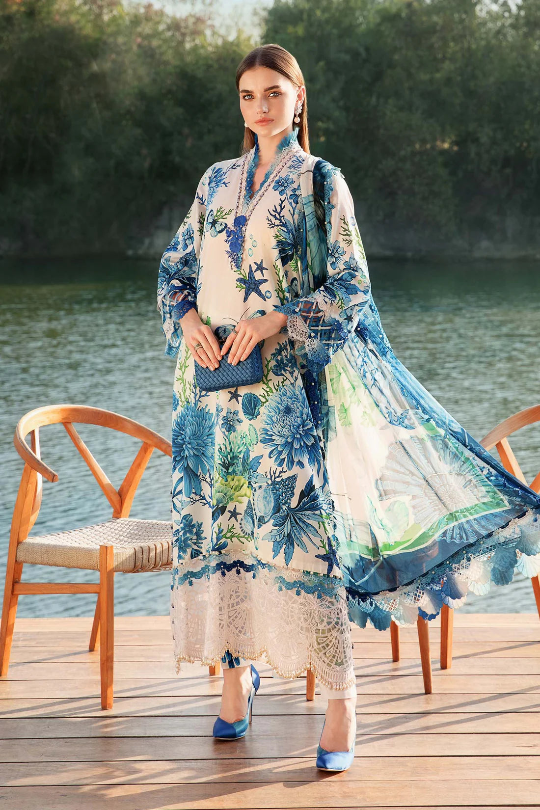 MARIA.B-3PC LAWN EMBROIDERED PRINTED SUIT-KUN-2528