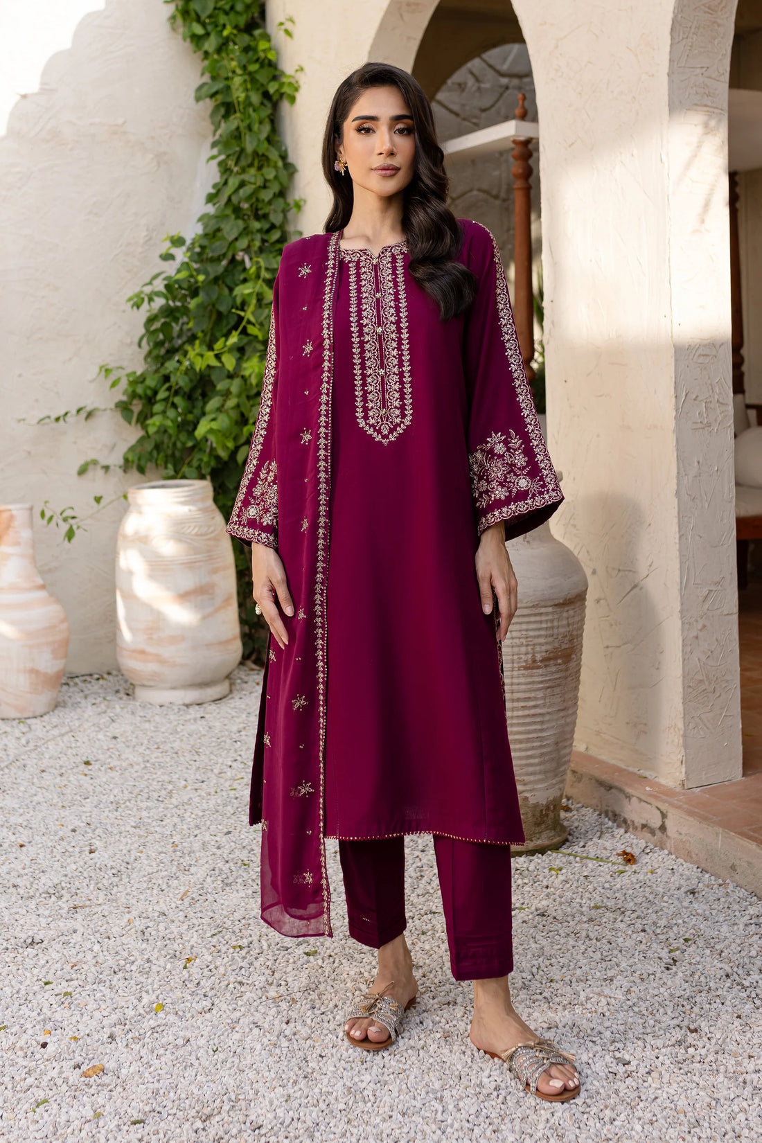 BATIK-3PC LAWN EMBROIDERED SHIRT WITH BAMBER CHIFFON EMBROIDERED DUPATTA AND TROUSER-KUN-3611