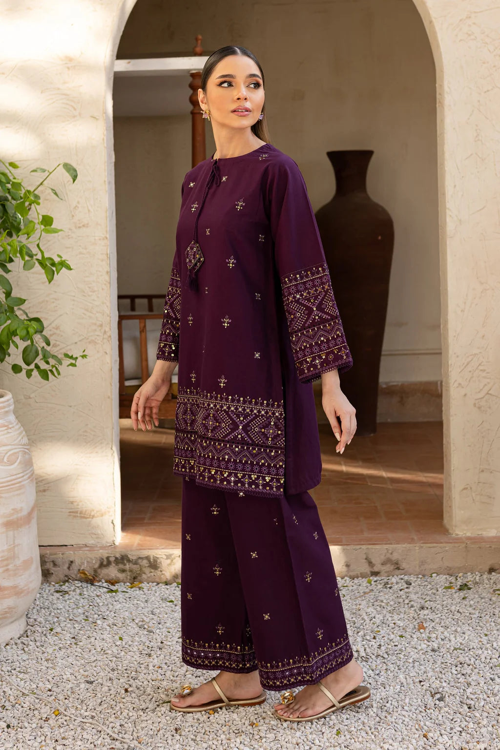 BATIK-2PC DHANAK EMBROIDERED SUIT-KUN-108