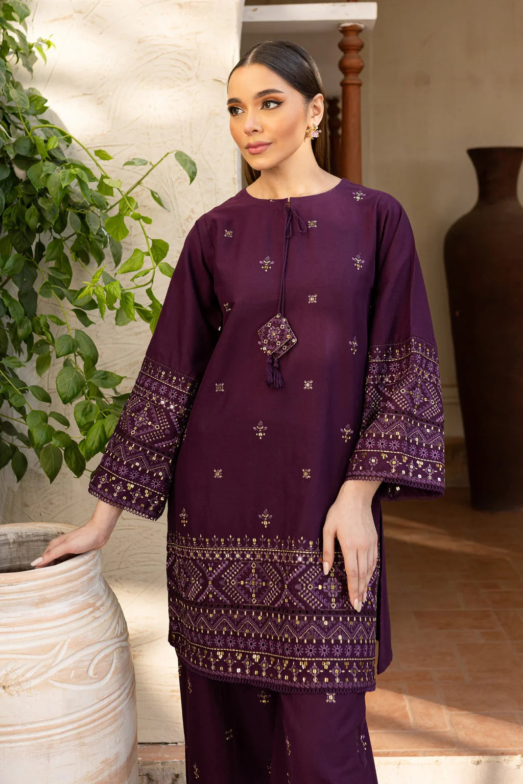 BATIK-2PC DHANAK EMBROIDERED SUIT-KUN-108