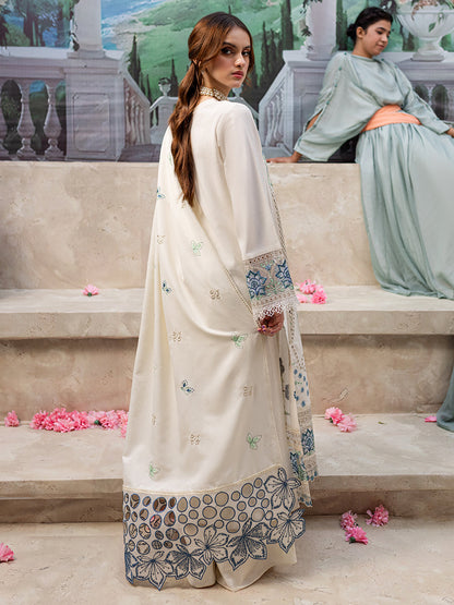 JAZMIN-3PC LAWN LASER EMBROIDERED SHIRT WITH LAWN LASER CUT EMBROIDERED READY TO WEAR DUPATTA-KUN-3650