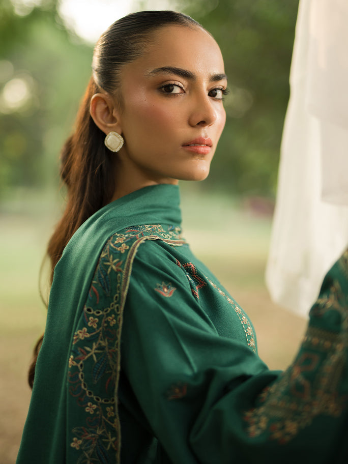 SAPPHIRE-3PC LAWN EMBROIDERED SHIRT WITH LAWN EMBROIDERED DUPATTA AND TROUSER-KUN-3694