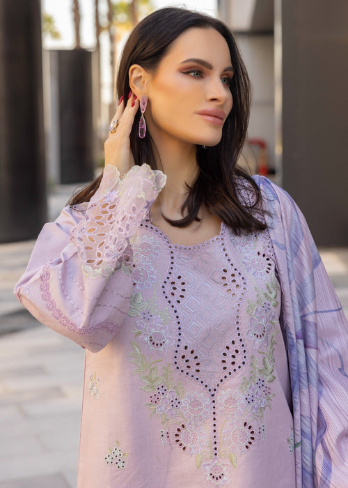 RANG RASIYA-3PC LAWN EMBROIDERED SHIRT WITH MONARK PRINT DUPATTA AND TROUSER-KUN-3706