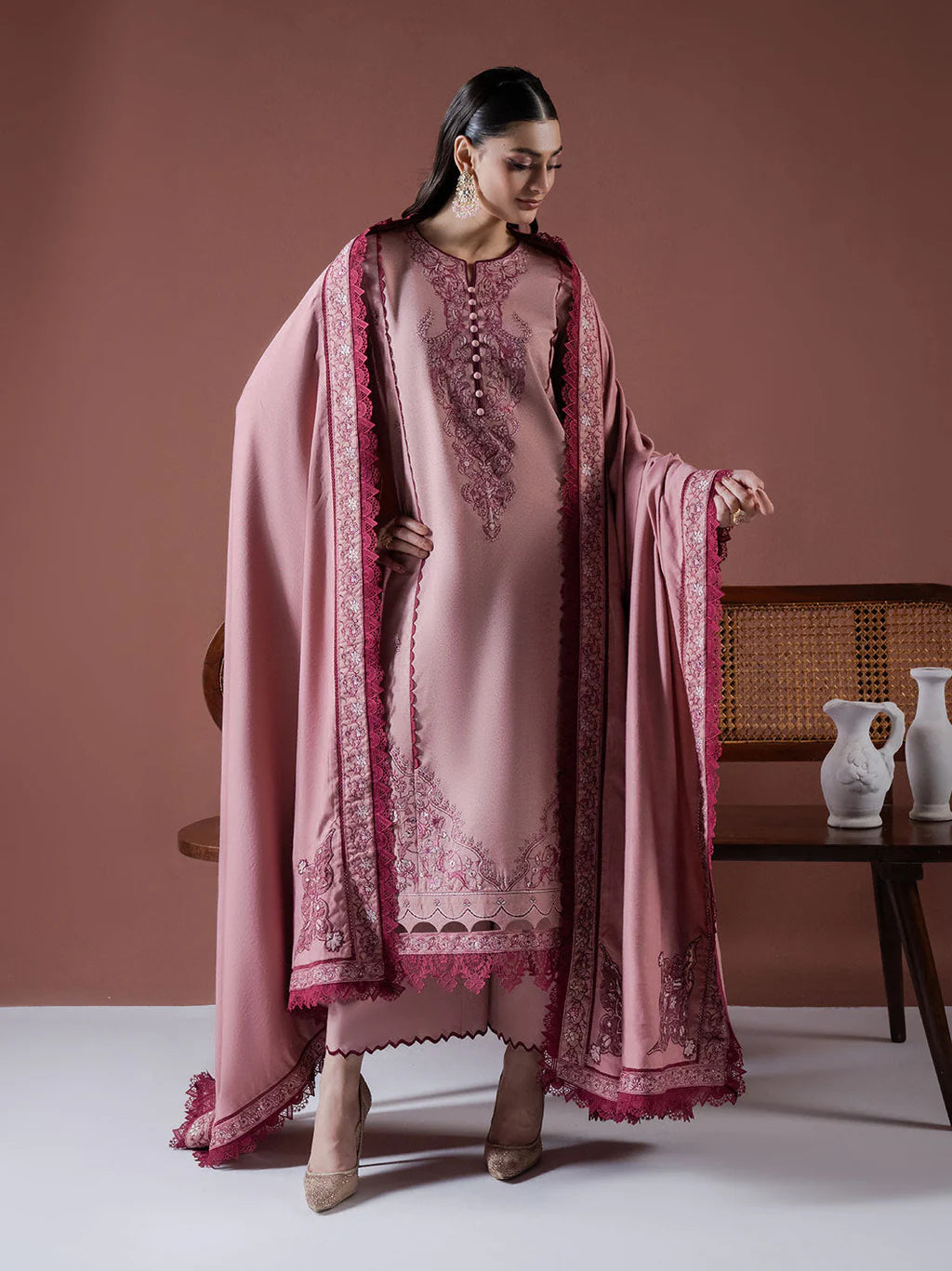 ASIM JOFA-3PC DHANAK EMBROIDERED SUIT-KUN-4186