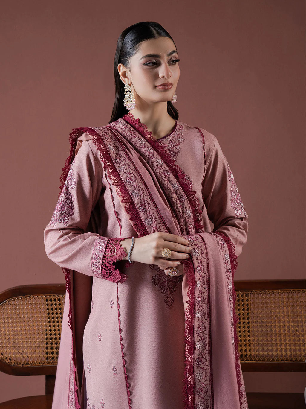 ASIM JOFA-3PC DHANAK EMBROIDERED SUIT-KUN-4186