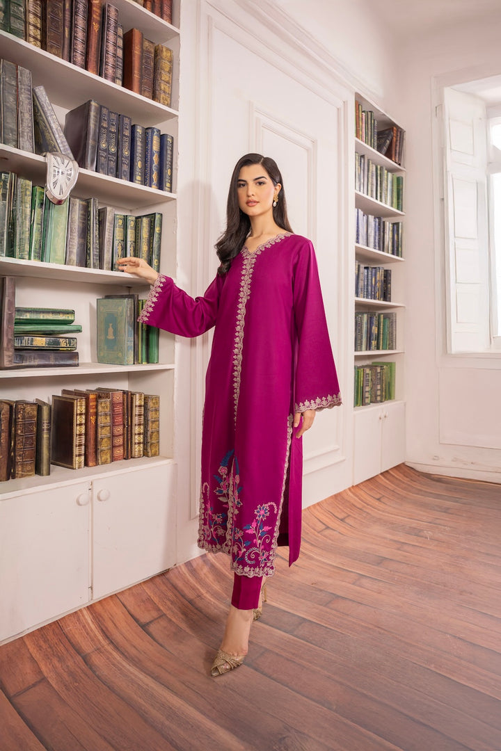 Asim Jofa-Lawn 3pc Embroidered Shirt With Bamber Chiffon Dupatta & Trouser-KUN-3567