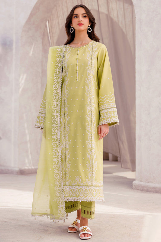 SAPPHIRE-3PC LAWN EMBROIDERED SHIRT WITH ORGANZA EMBROIDERED DUPATTA AND LAWN TROUSER-KUN-3697