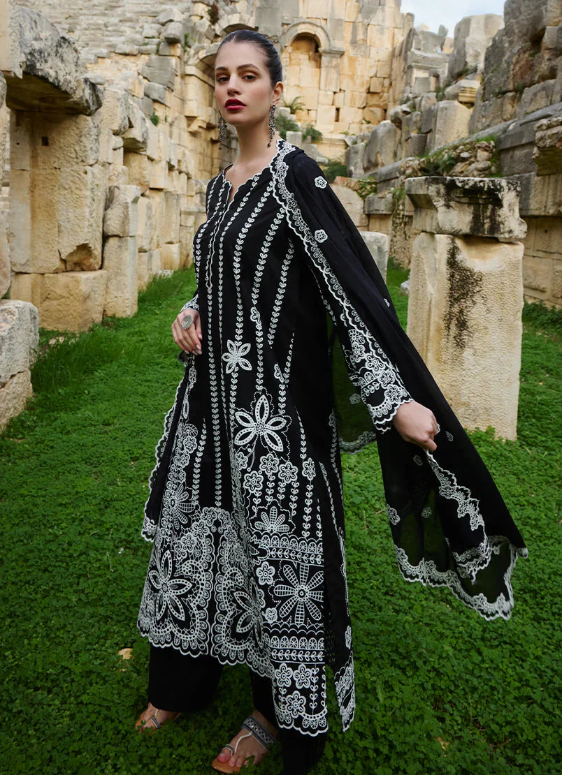 IMAGE-3PC LAWN EMBROIDERED SHIRT WITH CHIFFON EMBROIDERED DUPATTA AND TROUSER-KUN-3759