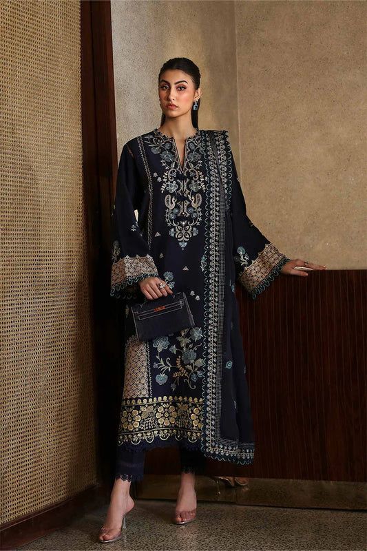 ZAHA-3PC DHANAK EMBROIDERED SUIT KUN-4181
