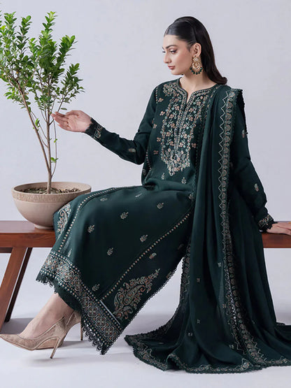 ASIM JOFA-3PC DHANAK EMBROIDERED SUIT-KUN-4190